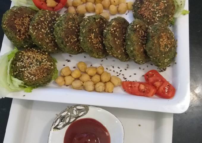 Recipe of Any-night-of-the-week Chikpice and spinach kabab