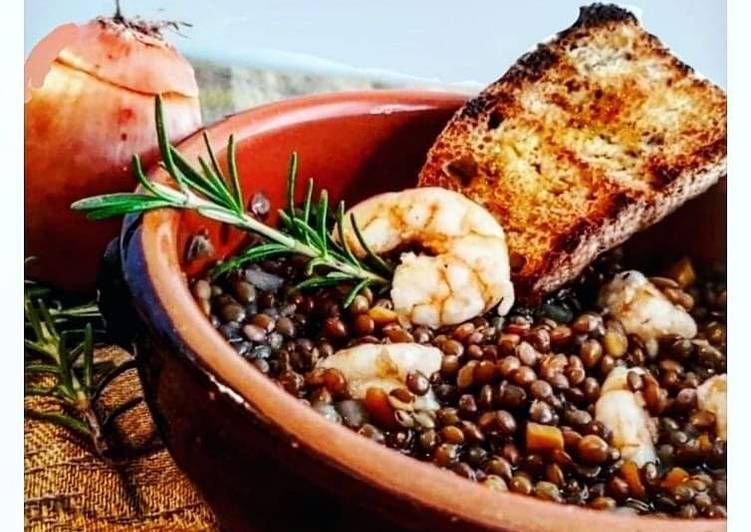 Lenticchia e gamberi