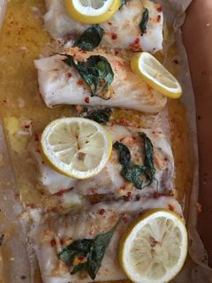 Sütőben sült borsos tőkehal recept fotója
