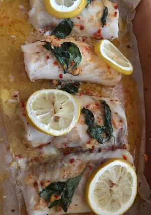 Sütőben sült borsos tőkehal recept fotója