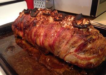 Easy Recipe Apple cinnamon bacon wrapped pork shoulder Delicious Nutritious