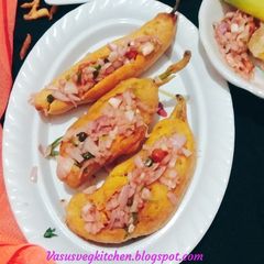 A picture of Stuffed Mirchi Bajji || Andhra style Mirchi Bajji.
