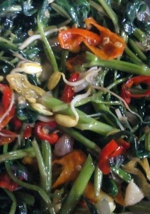 Foto resep Cah kangkung tauge pedas