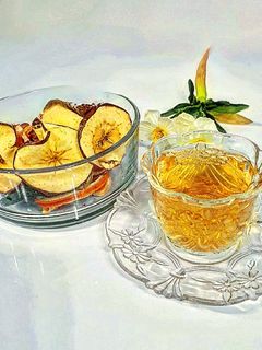 عکسی از دستور برگه یا چیپس سیب و دمنوش سیب