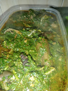 A picture of Afang Soup.