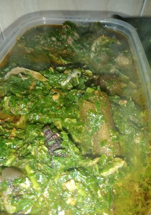 A picture of Afang Soup.