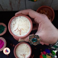A picture of Kesariya Thandai.