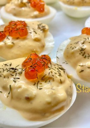 Φωτογραφία της συνταγής Salmon Caviar Deviled Eggs!