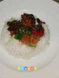Rice with a Spicy Teriyaki Salmon