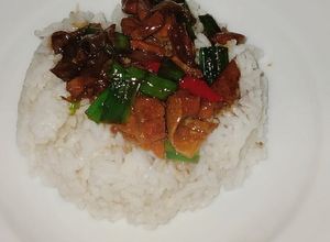 Foto resep Rice with a Spicy Teriyaki Salmon