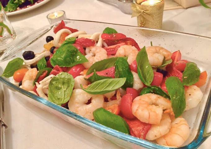 Step-by-Step Guide to Make Quick Shrimp and squid salad