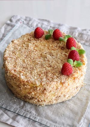 Una foto de Pastel rápido! Tarta con palmeritas y la crema pastelera | DarixLAB