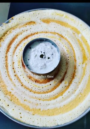 A picture of Moong dal - Urad dal Dosa/Mooga dali urada polo ❤️.