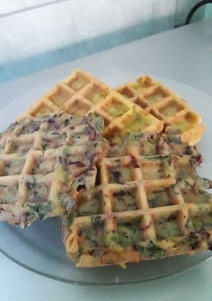 Una foto de Waffles de vegetales