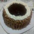 Tarta de crema pastelera con nata y cobertura de chocolate