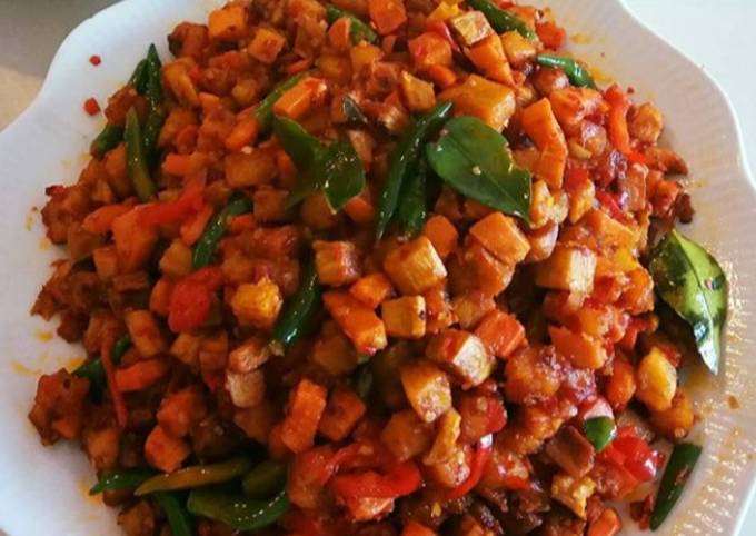 Resep Sambel goreng ubi kuning pedas yang Menggugah Selera