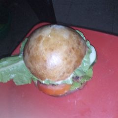A picture of Home made burger.