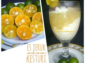 Foto resep Es Jeruk Kesturi kelapa Kw (4 Ramadhan 1438 H)
