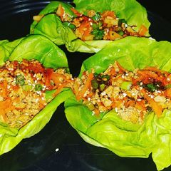 A picture of Thai turkey lettuce wraps.
