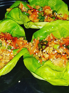 A picture of Thai turkey lettuce wraps.