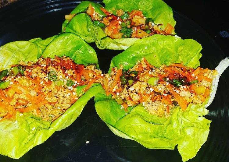 Thai turkey lettuce wraps