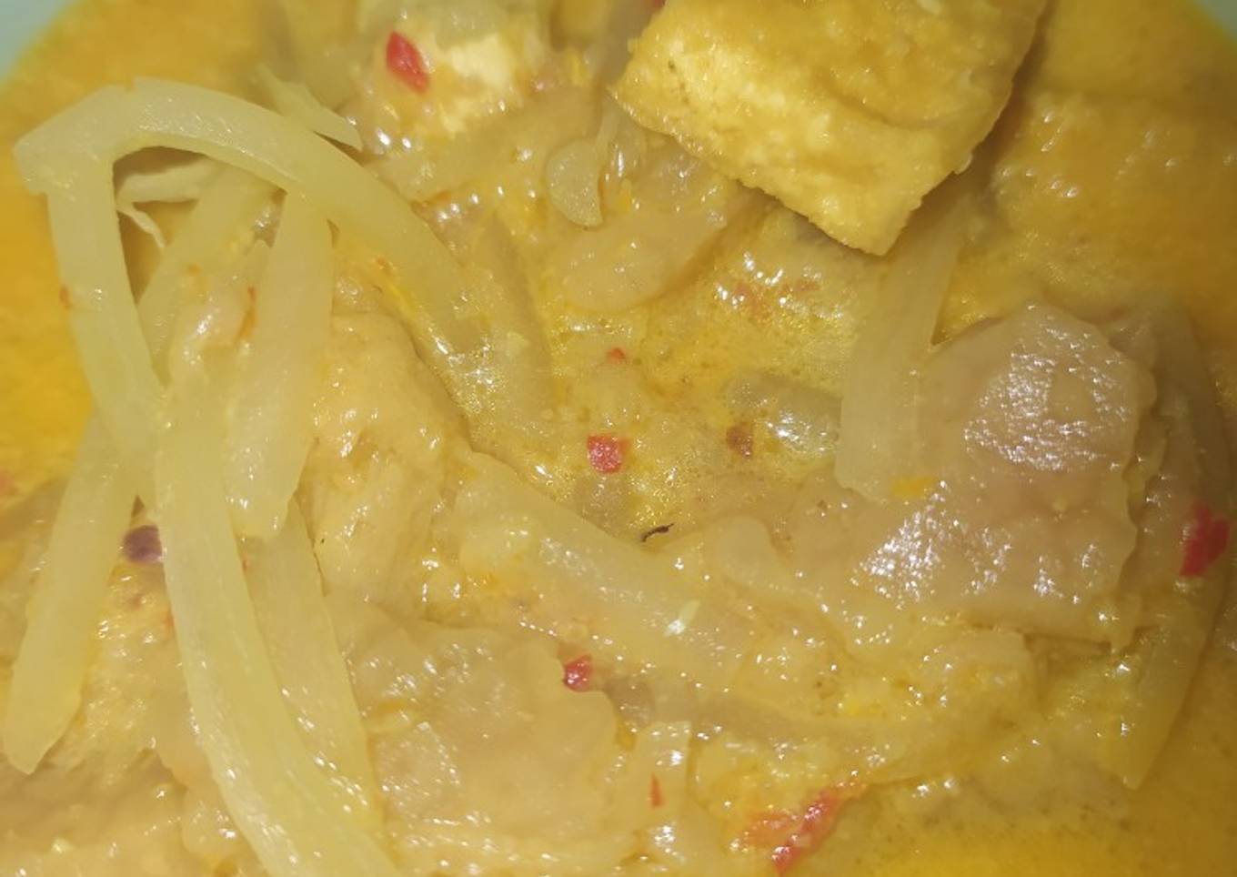 Lodeh tahu kates muda dan kulit cempedak