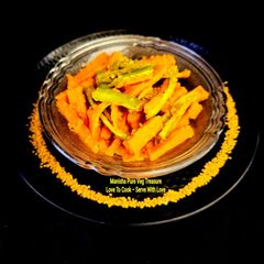 A picture of Carrot Green Chilli Instant Pickle - Gajar Mirchi Aachar.