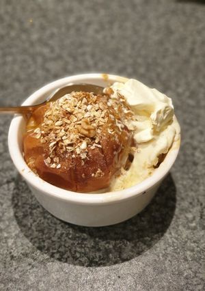 A picture of Inside-out apple crumble.