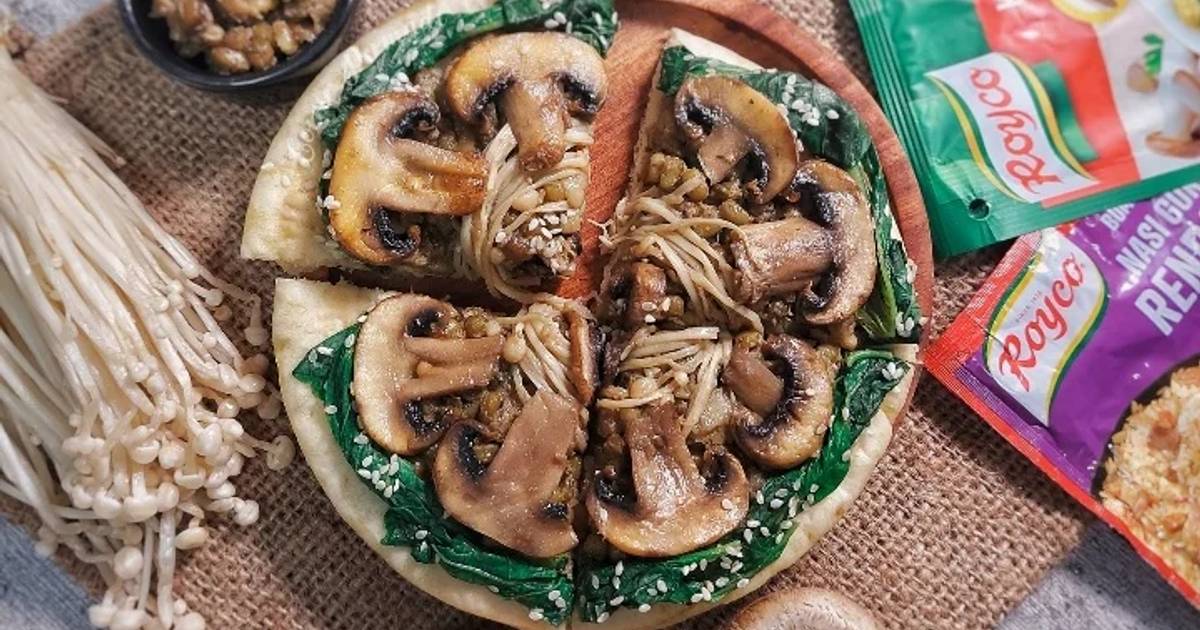 Resep Pizza Rendang Jamur Vegetarian Pizza Oleh Corrie Permadi Cookpad