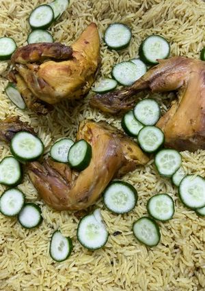 صورة لوصفة رز اصفر بالدجاج