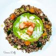 Quinoa verdure e gamberi