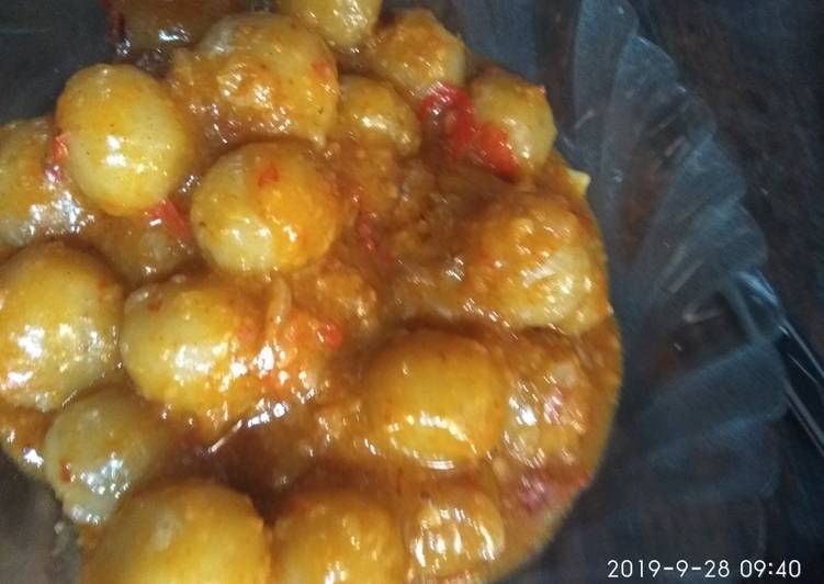 Cilok bumbu kacang khas jawa