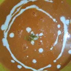 A picture of Tomato carrot soup.