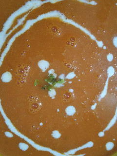 A picture of Tomato carrot soup.