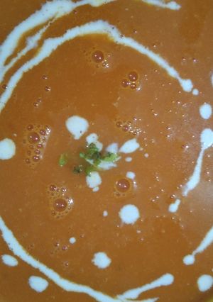A picture of Tomato carrot soup.