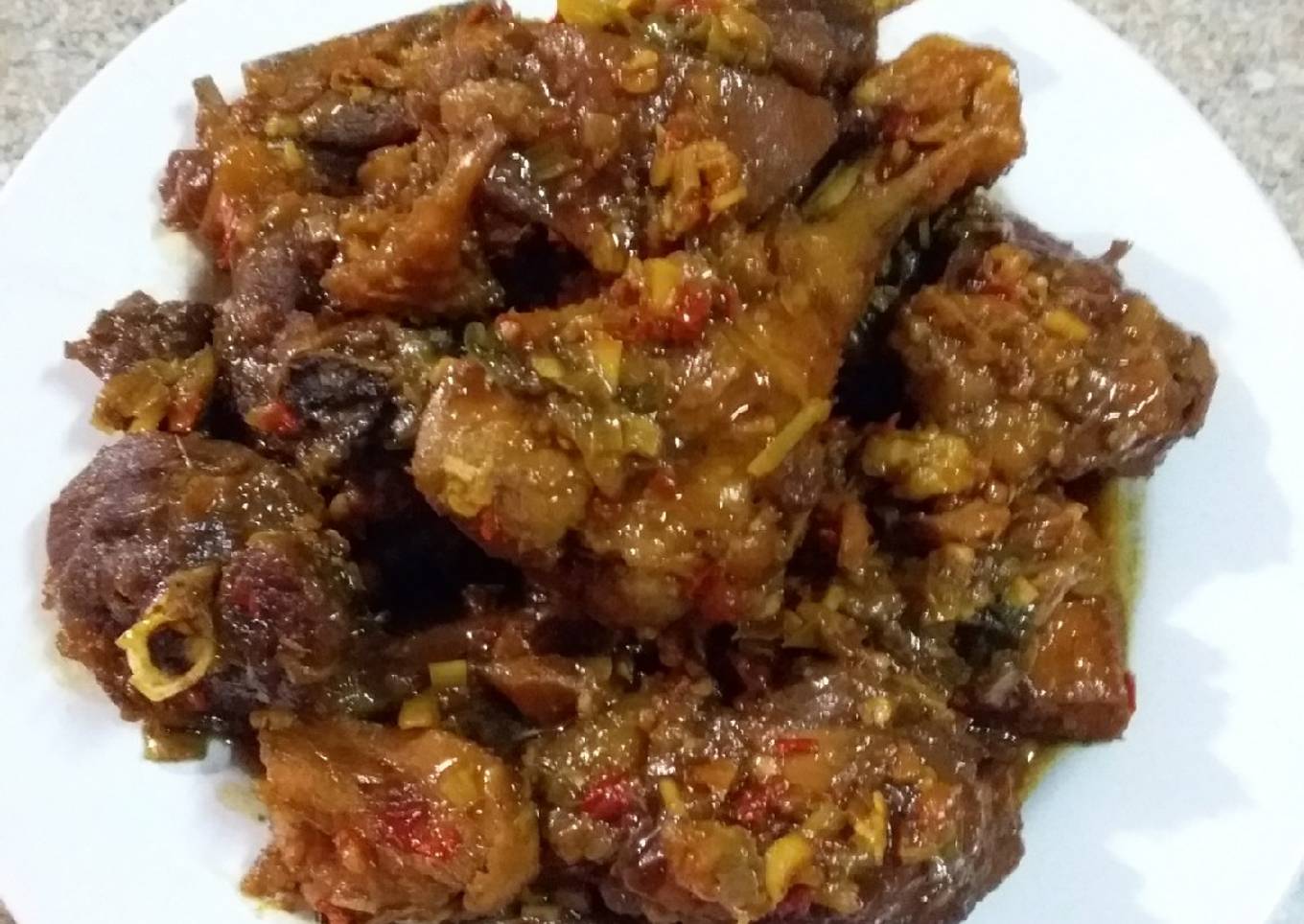 Ayam kampung masak rica khas Jawa Tengah