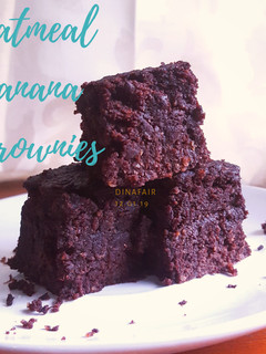 Foto resep Oatmeal banana brownies