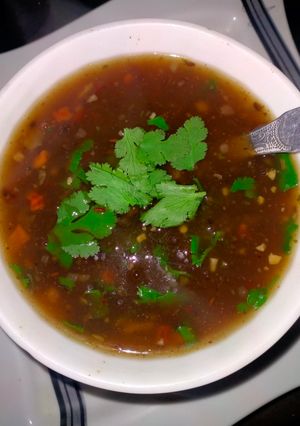 A picture of Manchow veg soup.