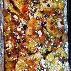 A picture of Sheet pan Greek chicken.