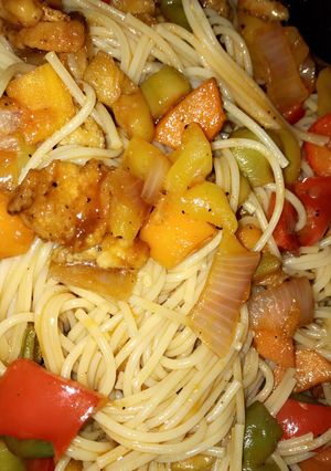 صورة لوصفة باستا بنكهة صينية 🍱🍜