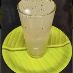 A picture of Green grapes, sabja seed juice.