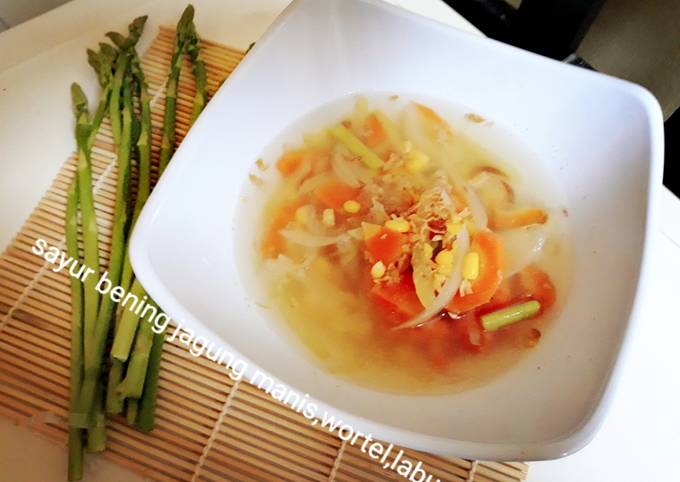 Langkah Mudah untuk Membuat Sayur bening jagung manis,wortel,labu sederhana yang Bisa Manjain Lidah