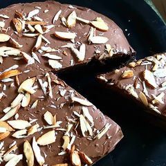 A picture of Eggless Chocolate truffle cake.