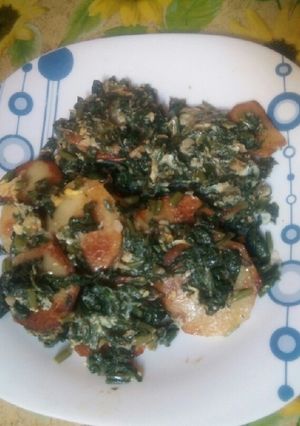 Une photo de Omelette aux épinards et pomme de terre