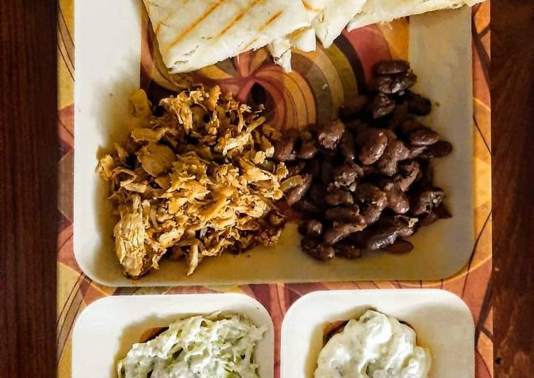 Shawarma Platter with Mayo Dip,Tartar Sauce and Sauted Kidney Bean