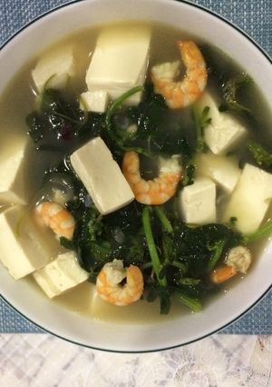 Hình của món Canh rau dền nấu tôm & đậu hũ.