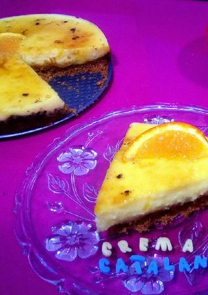 A picture of Chilled Catalan Cream and Orange Tart.