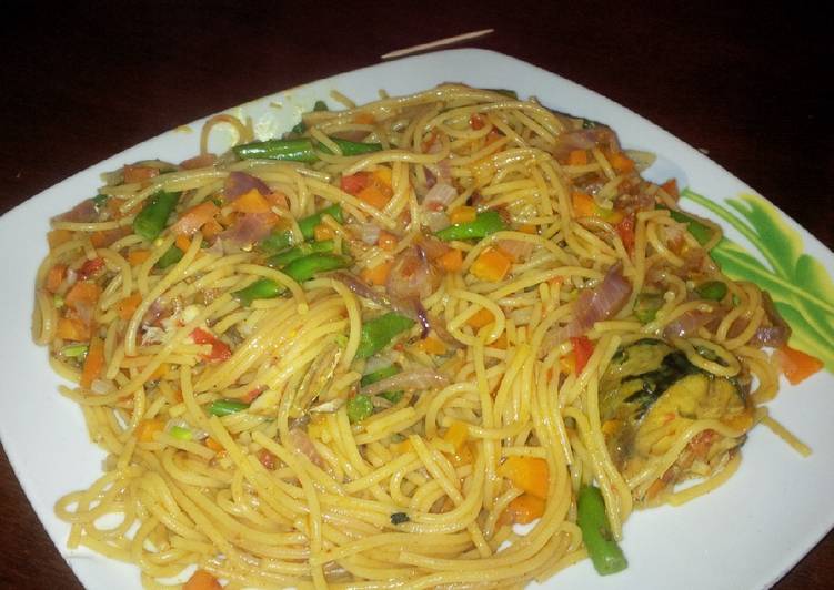 Spaghetti with veg