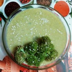 A picture of Broccoli with Sesame Seeds Soup.