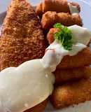 Alaszkai tőkehal, krokettel.🐟